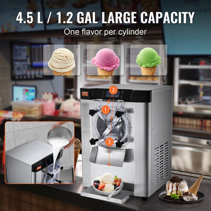 Kommerzielle Eismaschine für harte Portionen, 12 l/h, für einfachen Geschmack.