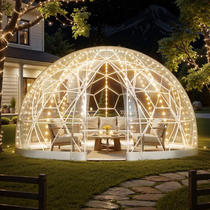 3.6 x 2.1 m garden bubble tent for 4-7 people outdoors, transparent geodesic dome | EU