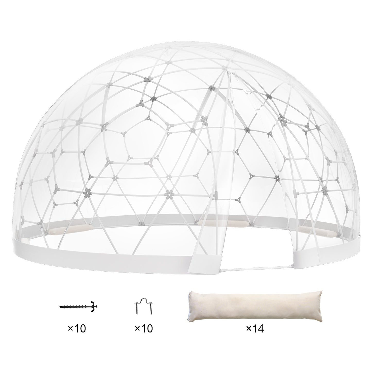 12FT Kupolbubbeltält Utomhushus Campingskydd med genomskinligt fönster