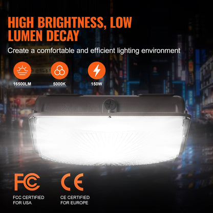 4 ST LED Canopy Light 150W 16500LM 5000K Dagsljus Utomhus Canopy Lighting