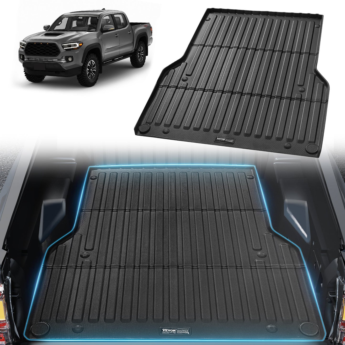 Truck Bed Mat Fit 2005-2023 Toyota Tacoma TPE Truck Bed Liner Tillbehör