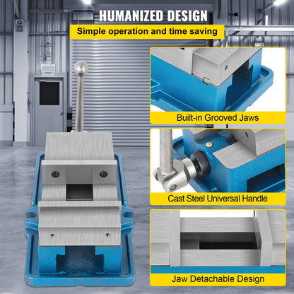 5" Super-Lock vice for NC/CNC machines Bench clamp vice high precision, vice vice CNC vice vice lock vice screw drilling 125 mm width CNC 24KN