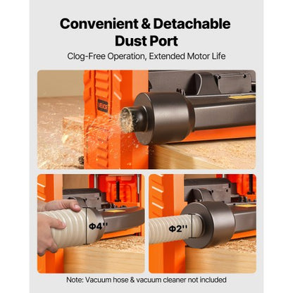 Tjocklekshyvel, tvåbladig, 330 mm bred arbetsbordshyvel, 1800W 23500 RPM kraftfull motor, dubbla rullar, överskydd, träbearbetning med en hastighet, för hårda och mjuka trämaterial |  EU