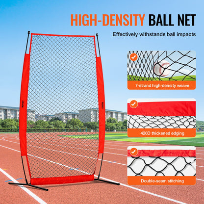 I Screen Baseball för batting Cage, 7x4 ft Baseball & Softball Säkerhetsskärm, Body Protector Bärbar Batting Screen med bärväska och markinsatser, Baseball Pitching Net för Pitchers Protection