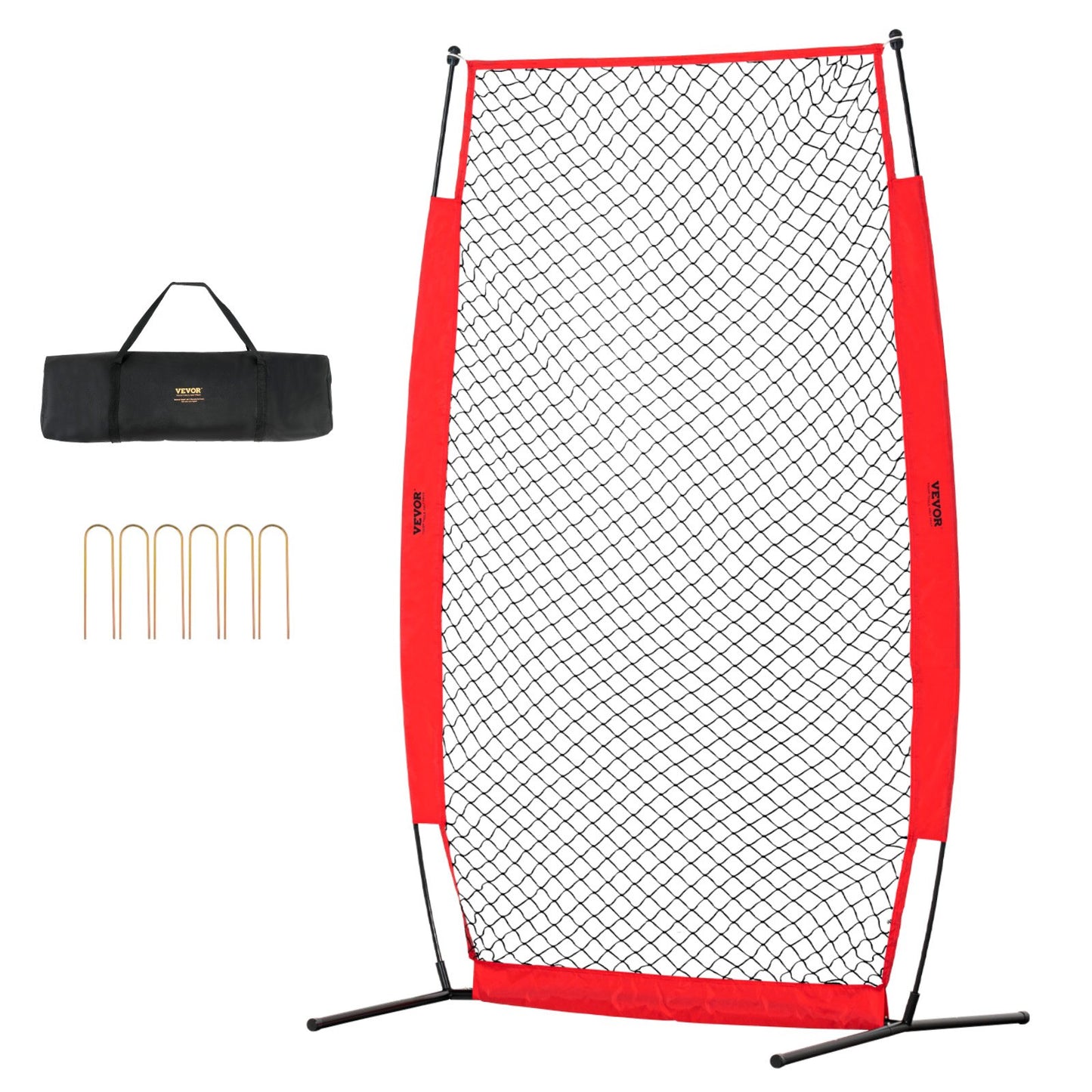 I Screen Baseball för batting Cage, 7x4 ft Baseball & Softball Säkerhetsskärm, Body Protector Bärbar Batting Screen med bärväska och markinsatser, Baseball Pitching Net för Pitchers Protection