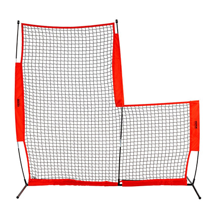L Screen Baseball för Batting Cage, 7x7 ft Baseball & Softball Säkerhetsskärm, Body Protector Bärbar Batting Screen med bärväska och markinsatser, Baseball Pitching Net för Pitchers Protection