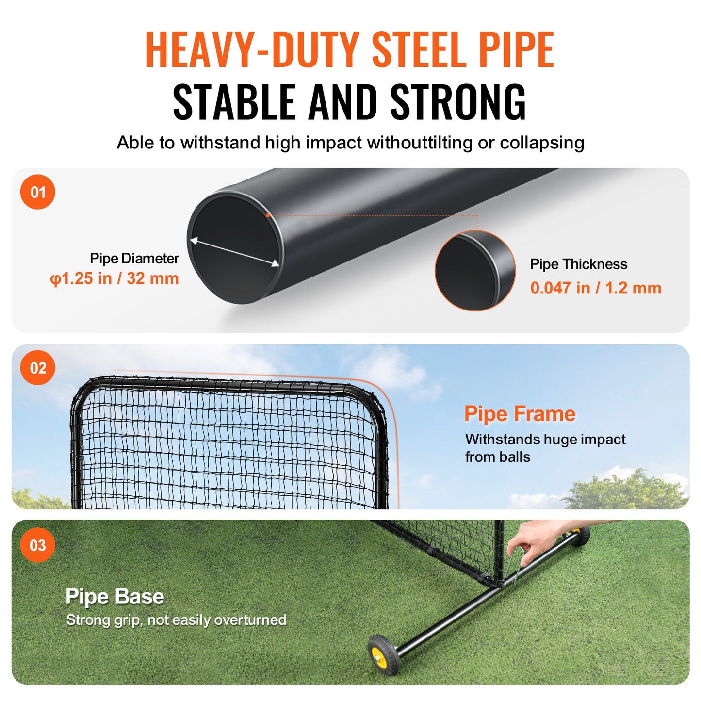L Screen Baseball för Batting Cage, 7x7 ft Softball Säkerhetsskärm, Body Protector Bärbar Batting Screen med bärväska, Hjul, Ground Stakes, Heavy Duty Pitching Net för Pitchers Protection