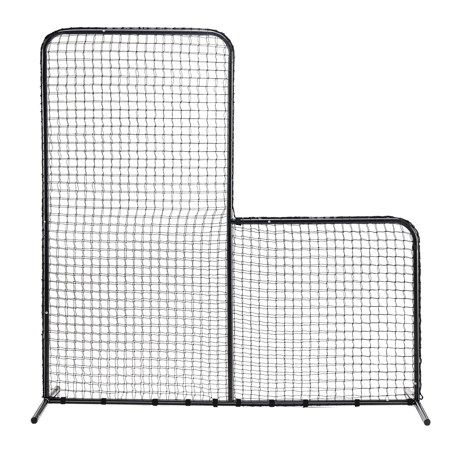 L Screen Baseball for Batting Cage, 7x7 ft Baseball Softball Safety Screen, Body Protector Portable Batting Screen with Carrying Bag and Ground Stakes, Heavy Duty Pitching Net for Pitchers Protection