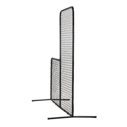 L Screen Baseball for Batting Cage, 7x7 ft Baseball Softball Safety Screen, Body Protector Portable Batting Screen with Carrying Bag and Ground Stakes, Heavy Duty Pitching Net for Pitchers Protection