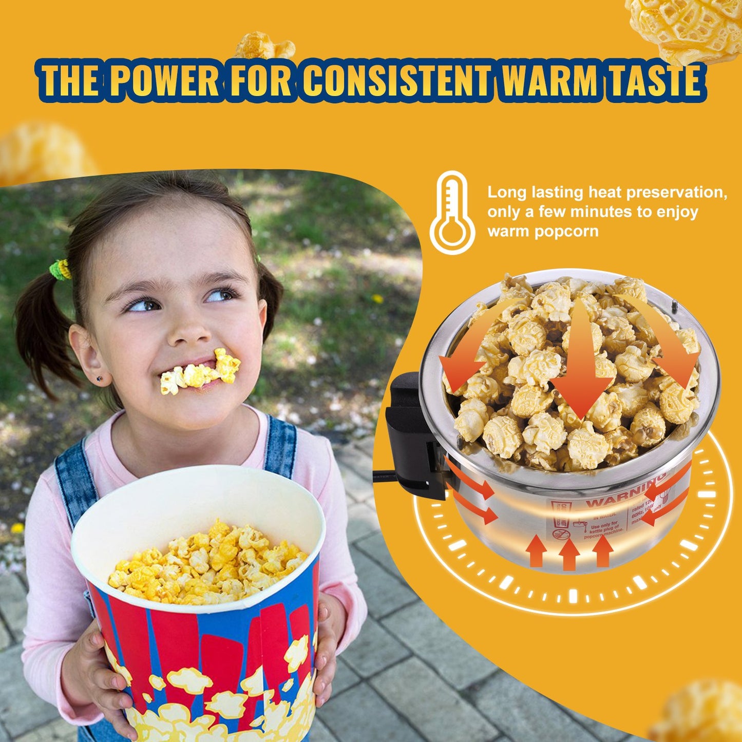 Popcorn Popper Machine Bordsskiva Popcorn Maker 300W 2,5 Oz Svart