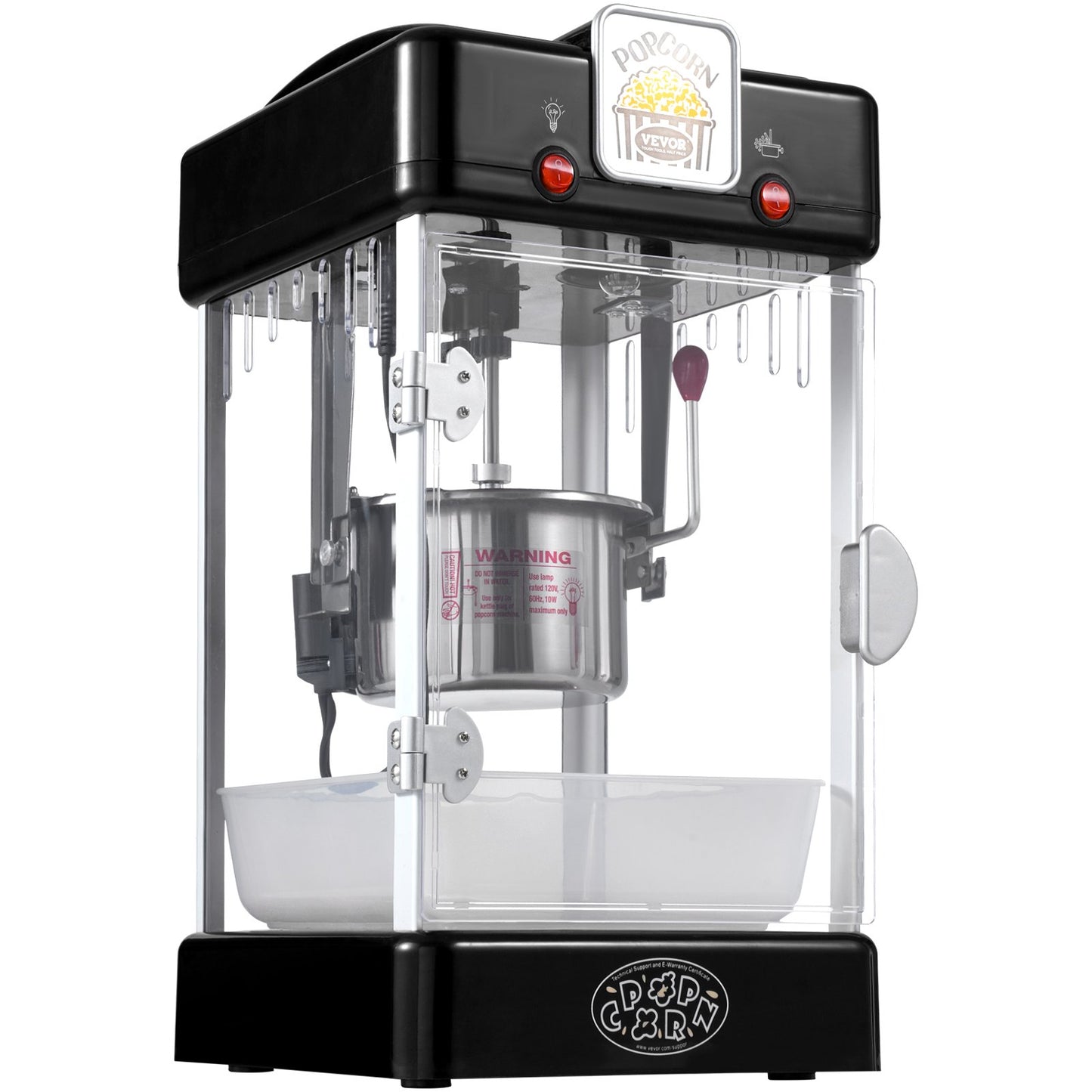 Popcorn Popper Machine Bordsskiva Popcorn Maker 300W 2,5 Oz Svart
