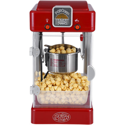 Popcorn Popper Machine Bordsskiva Popcorn Maker 300W 2,5 Oz Röd