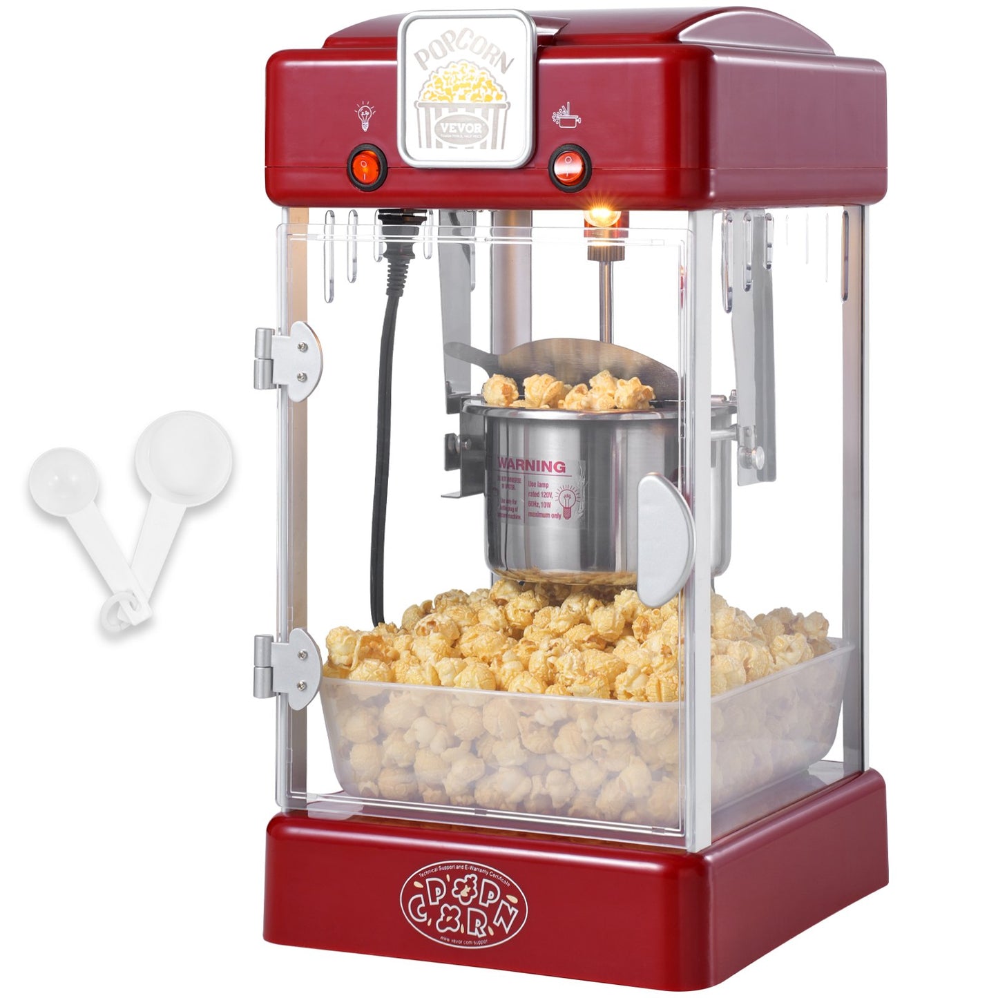 Popcorn Popper Machine Bordsskiva Popcorn Maker 300W 2,5 Oz Röd