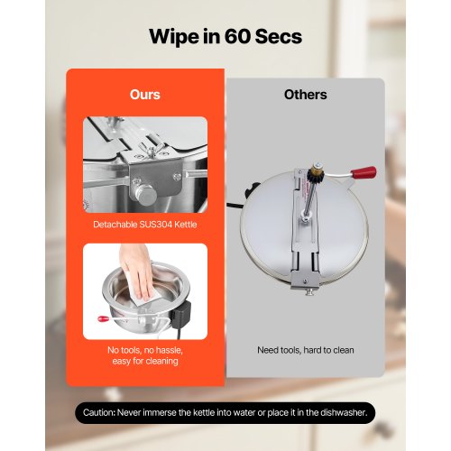 Popcorn Machine Countertop Popcorn Popper Maker 800W 0.2kg Kettle Black | EU