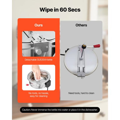 Popcorn Machine Countertop Popcorn Popper Maker 800W 0.2kg Kettle Black | EU