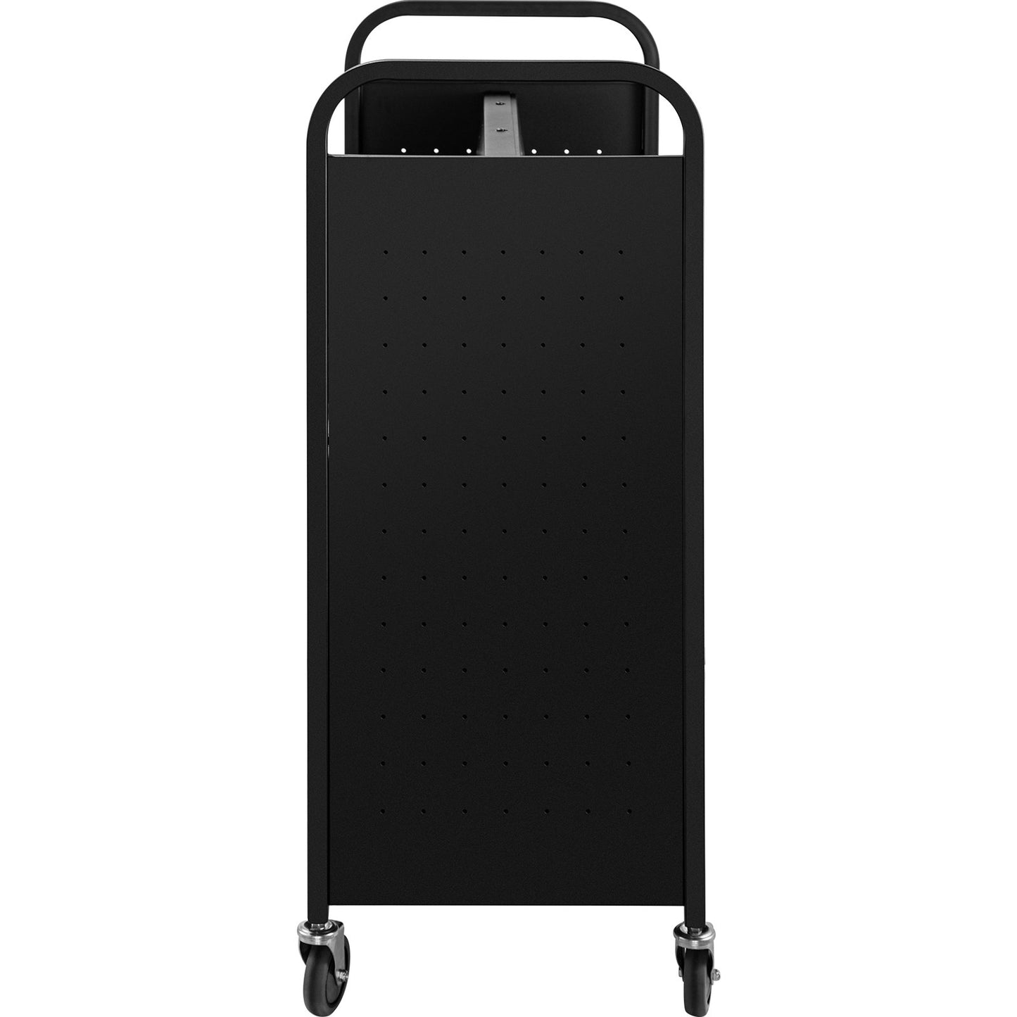 Book Cart Library Cart 200lb med dubbelsidiga W-formade sluttande hyllor Svart