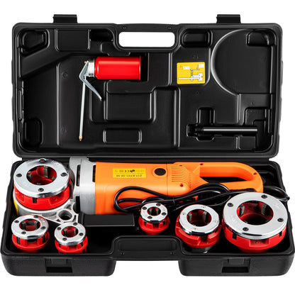 Elektrisk rörgängare, 2300W rörgängningsmaskin, kraftfull handhållen drivenhet, 220V rörgängare, bärbar rörgängare med 6 stansar 1/2"-2