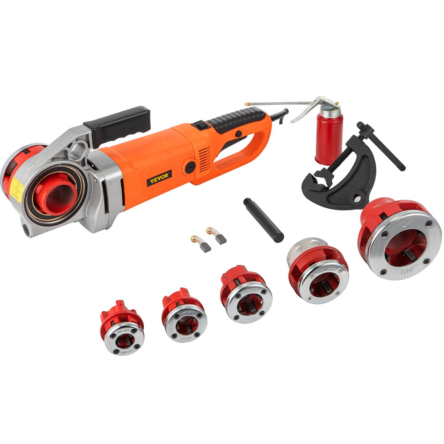Elektrisk rörgängare, 2300W rörgängningsmaskin, kraftfull handhållen drivenhet, 220V rörgängare, bärbar rörgängare med 6 stansar 1/2"-2