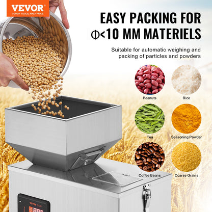 Powder Filling Machine, 0.002-0.22lbs/1-100g, Automatic Intelligent Particle Weighing Machine, Bottle Bag Powder Filling Particle Dispenser for Tea Seeds Grain Powder Flour Beans Glitter