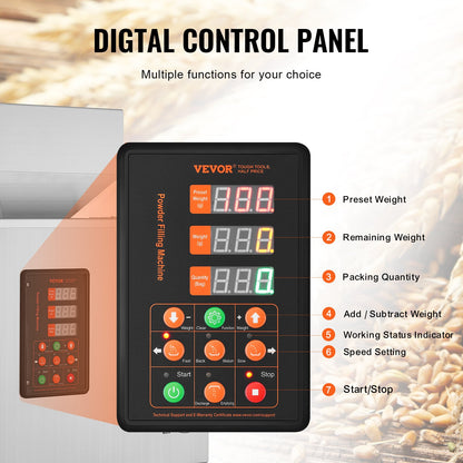 Powder Filling Machine, 0.002-0.22lbs/1-100g, Automatic Intelligent Particle Weighing Machine, Bottle Bag Powder Filling Particle Dispenser for Tea Seeds Grain Powder Flour Beans Glitter