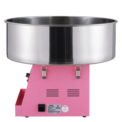 Elektrisk sockervaddsmaskin, 1000 W Candy Floss Maker, kommersiell sockervaddsmaskin med rostfritt stålskål och sockerskopa, perfekt för hemmabarnsfödelsedag, familjefest (rosa)