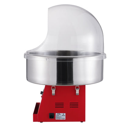 Elektrische Zuckerwattemaschine, 1000 W Zuckerwattemaschine, kommerzielle Zuckerwattemaschine mit Deckel, Edelstahlschüssel und Zuckerschaufel, perfekt für den Kindergeburtstag zu Hause, Familienfeier (rot)
