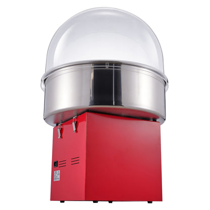 Electric Cotton Candy Maker, 1000W Candy Machine, Commercial Cotton Candy Maker with Lid, Stainless Steel Bowl, Sugar Scoop, Box, Perfect for Home Children's Birthday, Family Party, Red