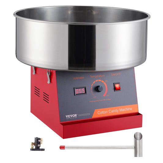Electric Cotton Candy Machine, 1000W Candy Floss Maker, Commercial Cotton Candy Machine with Stainless Steel Bowl and Sugar Scoop, Perfect for Home Children's Birthday, Family Party (Red)