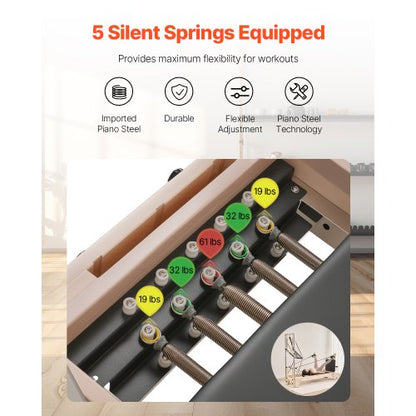 Pilates Reformer Wooden Pilates Machine Home Gym Exercise Equipment | EU
