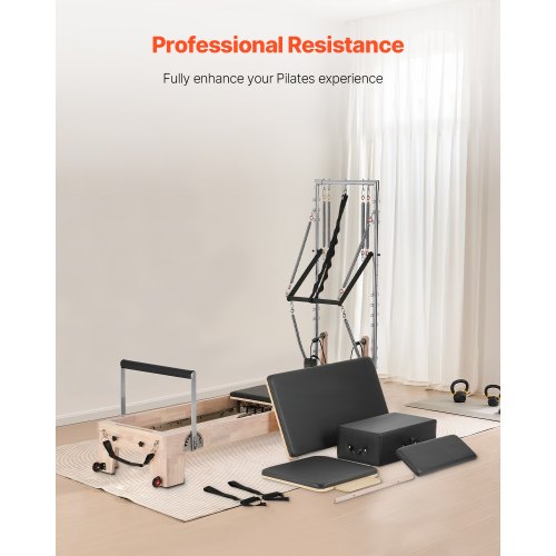 Pilates Reformer Wooden Pilates Machine Home Gym Exercise Equipment | EU