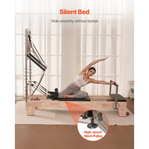 Pilates Reformer Wooden Pilates Machine Home Gym Exercise Equipment | EU
