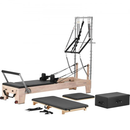 Pilates Reformer Wooden Pilates Machine Home Gym Exercise Equipment | EU