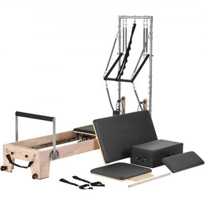 Pilates Reformer Wooden Pilates Machine Home Gym Exercise Equipment | EU