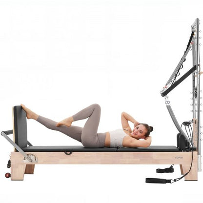 Pilates Reformer Wooden Pilates Machine Home Gym Exercise Equipment | EU