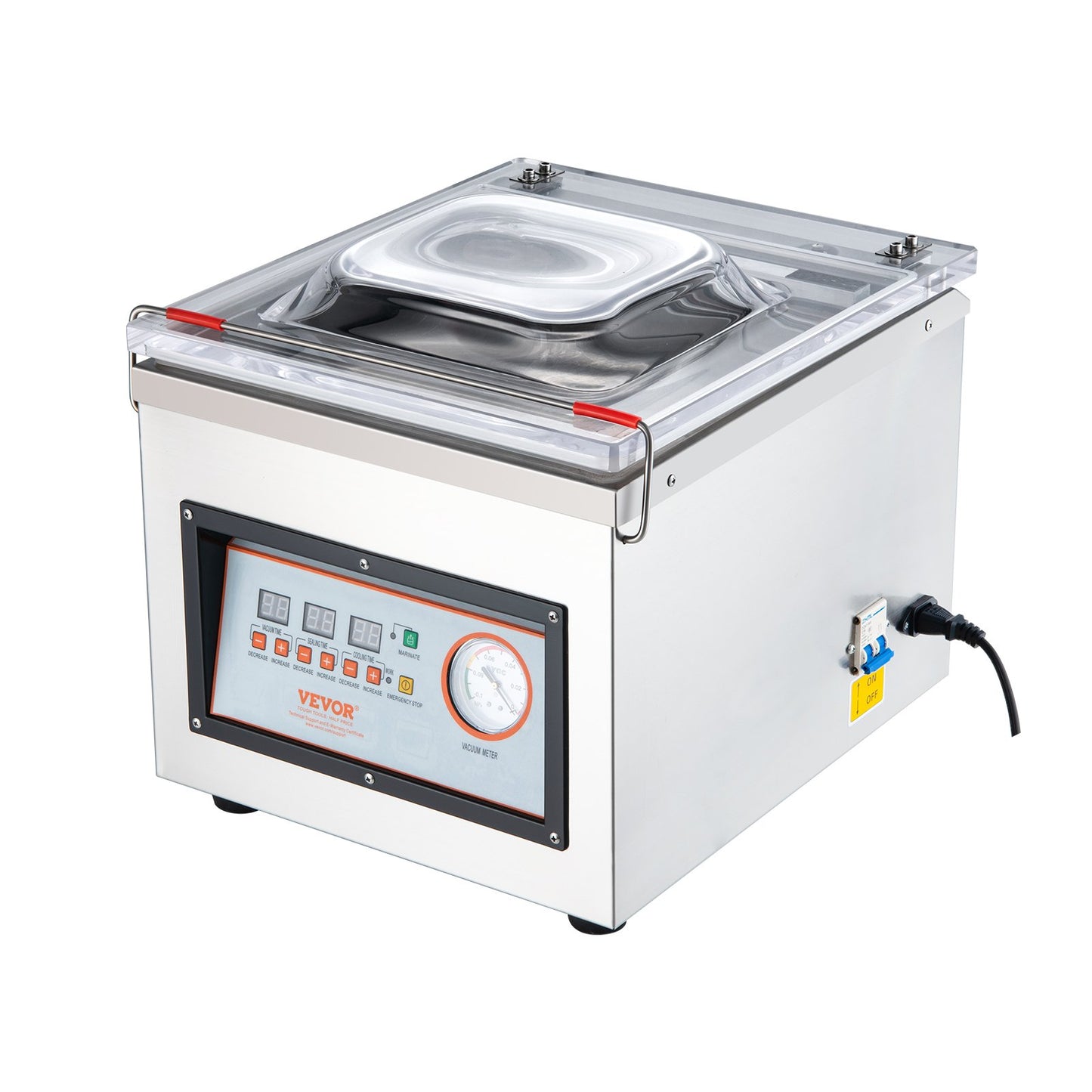 Chamber Vacuum Sealer, 320 W tätningseffekt, vakuumförpackningsmaskin för våtfoder, kött, marinader och mer, kompakt storlek med 12,6" tätningslängd, applicerad i hemköket och kommersiellt bruk