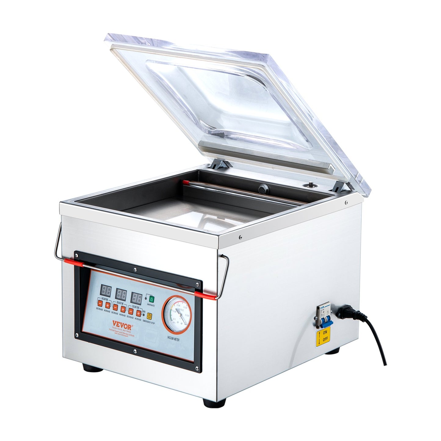 Chamber Vacuum Sealer, 320 W tätningseffekt, vakuumförpackningsmaskin för våtfoder, kött, marinader och mer, kompakt storlek med 12,6" tätningslängd, applicerad i hemköket och kommersiellt bruk