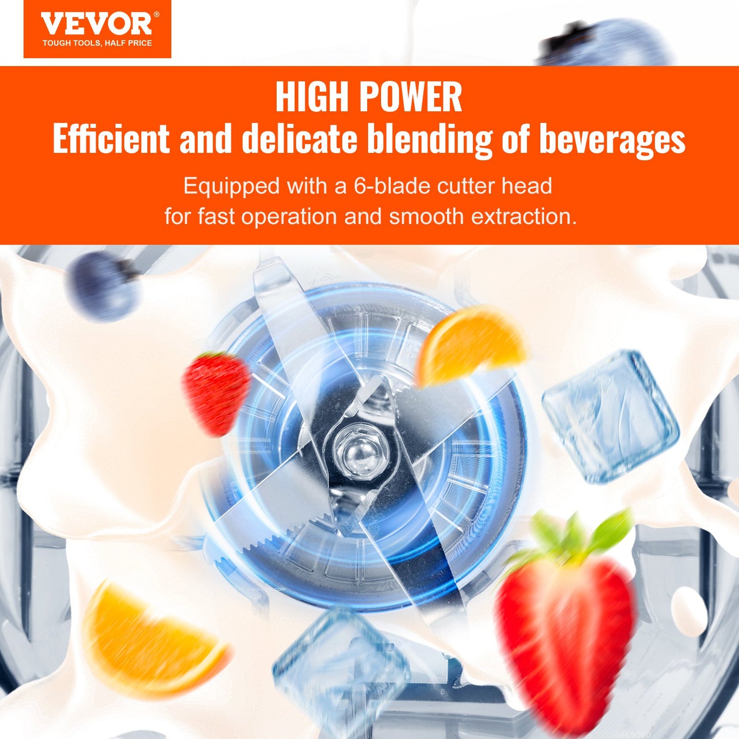 Professional Blender Commercial Bänkskiva Blenders 68 oz Smoothies Shakes