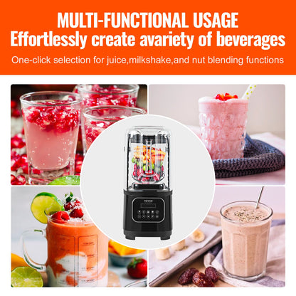 Professional Blender Commercial Bänkskiva Blenders 68 oz Smoothies Shakes