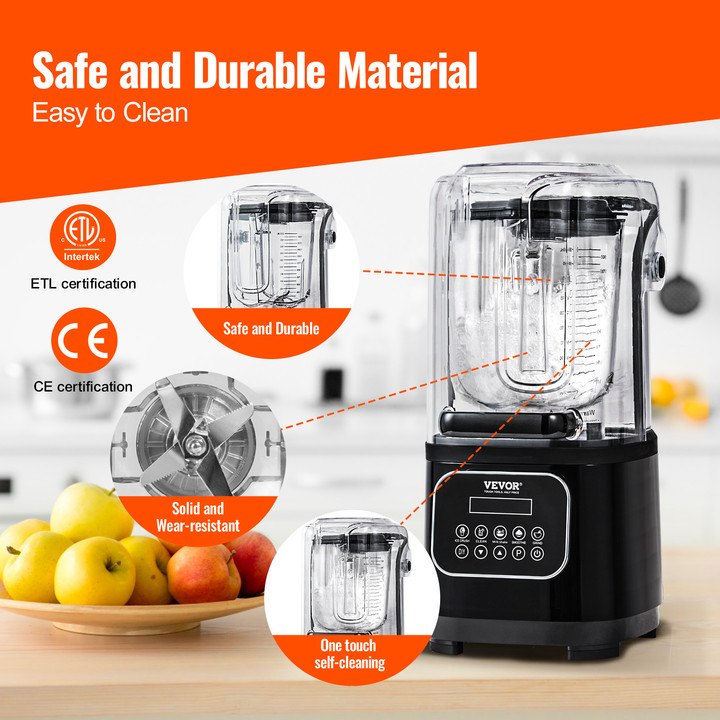 Professional Blender Commercial Bänkskiva Blenders 68 oz Smoothies Shakes