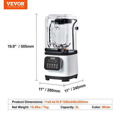 Professional Blender Commercial Countertop Blenders 68 oz Smoothies Shakes