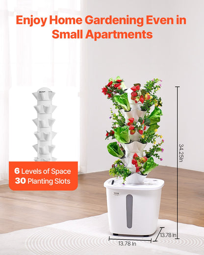 Hydroponic Growing System 30 Pods Smart Hydroponic Tower Water Circulation