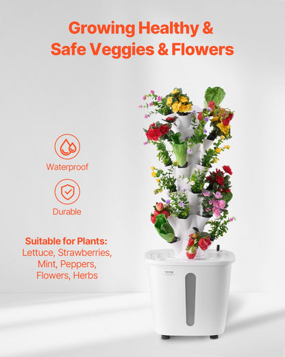 Hydroponic Growing System 30 Pods Smart Hydroponic Tower Water Circulation