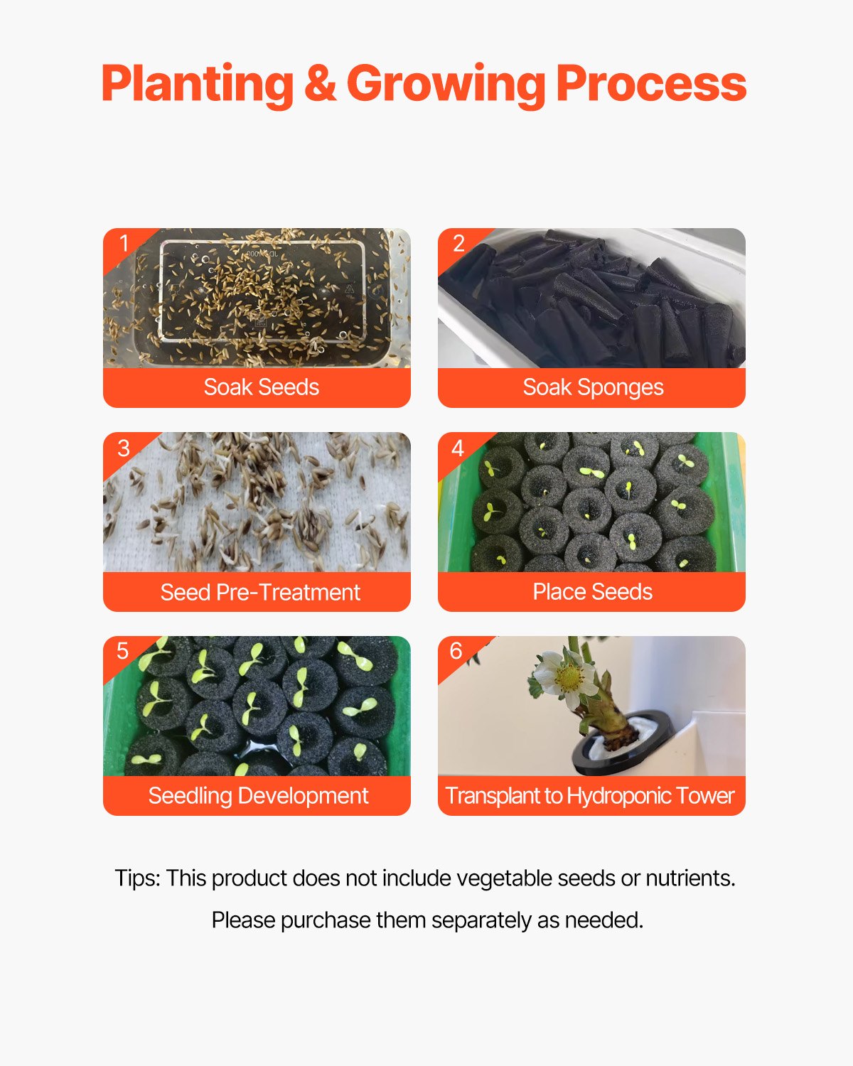 Hydroponic Growing System 30 Pods Smart Hydroponic Tower Water Circulation