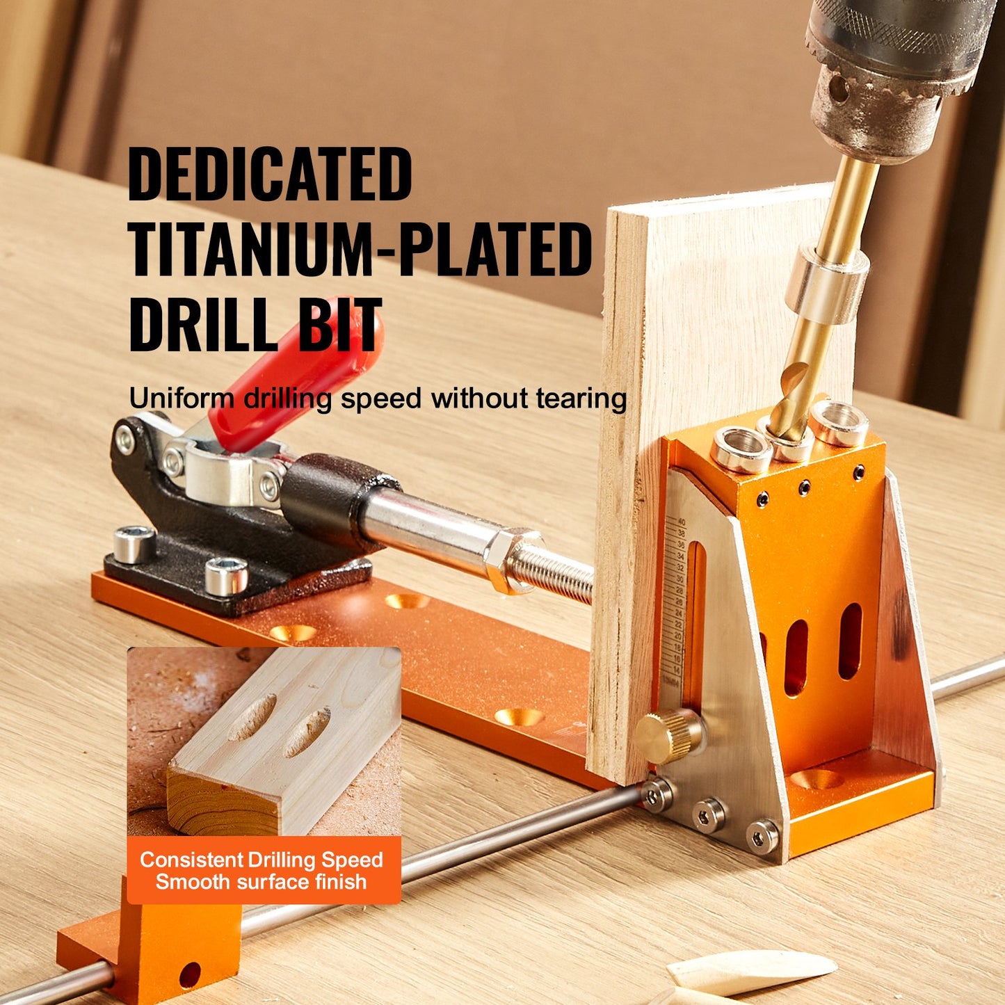 Pocket Hole Jig Kit, 34 st Pocket Hole Jig System med 11" C-klämma, fixtur, stegborrar, skiftnycklar, borrstoppringar, fyrkantiga drivbits, verktygslåda, för DIY snickeriprojekt, justerbar