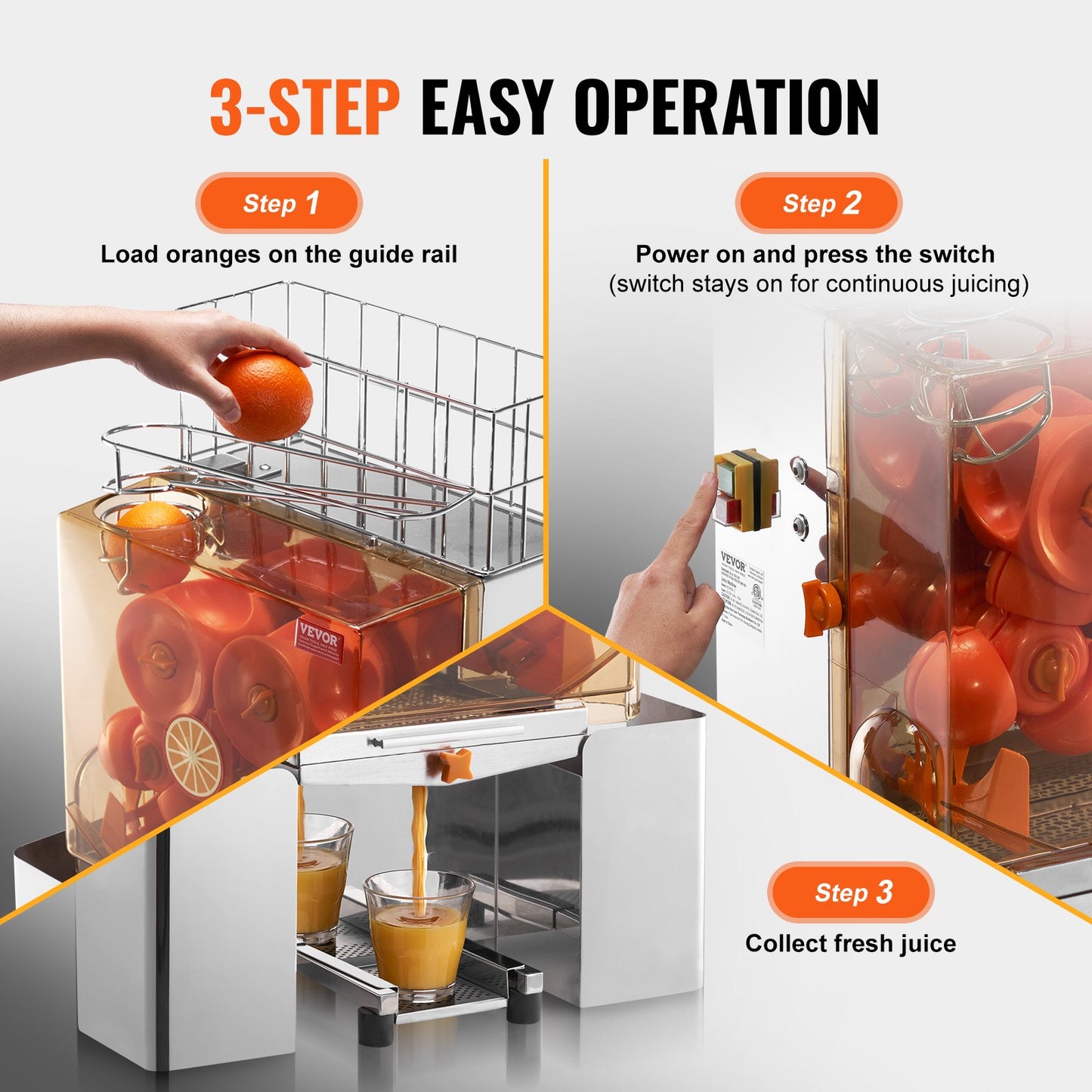 Kommerzielle Orangensaftpresse Maschine 120W Saftpresse Extraktor Filterbox