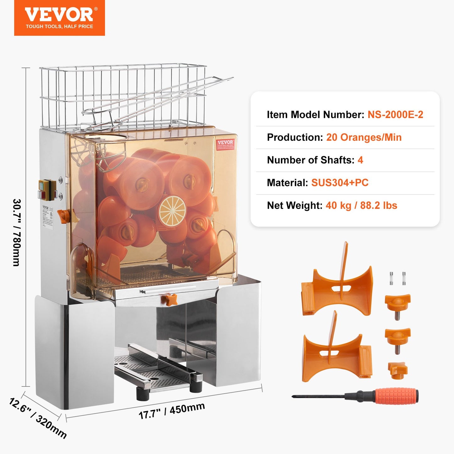 Kommerzielle Orangensaftpresse Maschine 120W Saftpresse Extraktor Filterbox