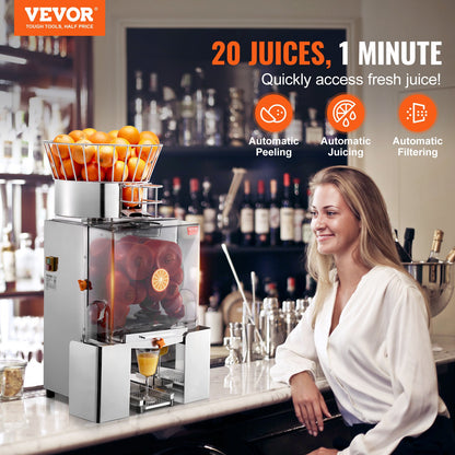 Commercial Orange Juicer Machine 120W Automatic Juice Squeezer Extractor