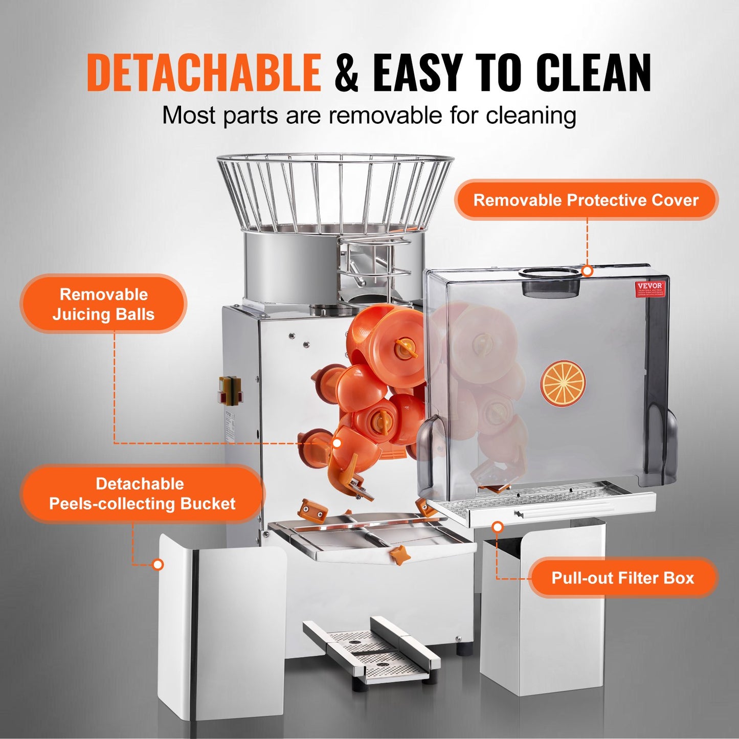 Commercial Orange Juicer Machine 120W Automatic Juice Squeezer Extractor
