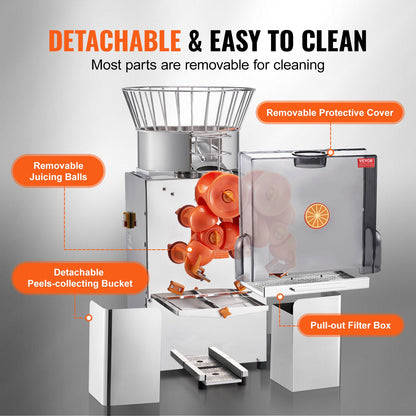 Commercial Orange Juicer Machine 120W Automatic Juice Squeezer Extractor