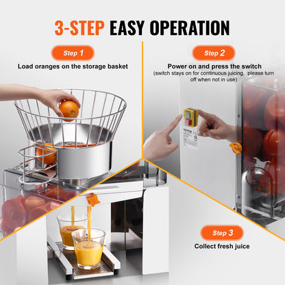 Commercial Orange Juicer Machine 120W Automatic Juice Squeezer Extractor
